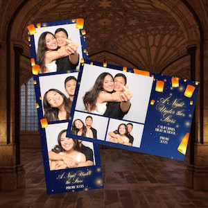 Plantilla para fotomatón con linterna de noche estrellada: Boda y graduación (Descarga digital)