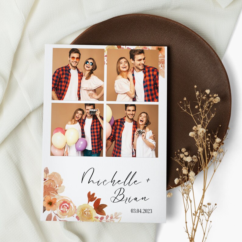 Photo Booth Strip Template, Wedding Photo Booth Overlay, Photo Booth