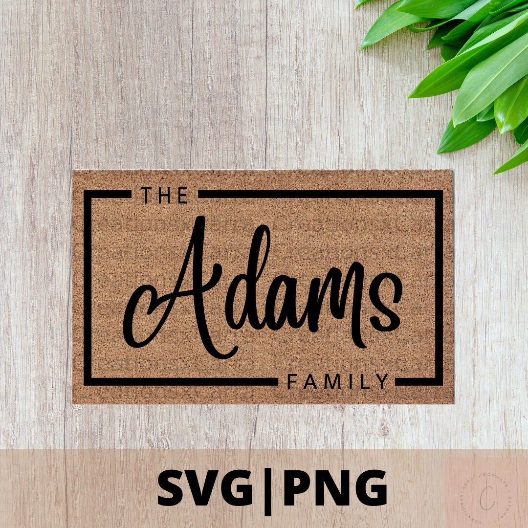 Split Doormat Border SVG Last Name With Border Doormat Template Doormat