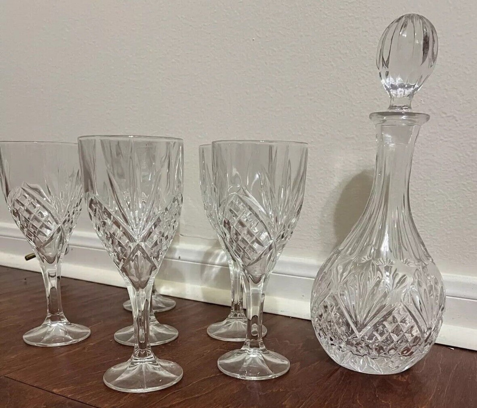 Led Crystal Glass Wine Set 6 with Decanter