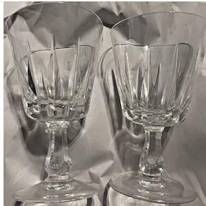Set mit 2 Vintage Glas Royal Leerdam Van Dijck Kristall Wasserkelch 6 3/8 ”