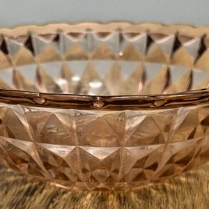 Depression Glass Jeannette Glass Vintage Handled Bowl Windsor Pink by Jeannette