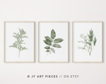 Leaf Prints, Leaf Printable, Botanical Wall Art, Botanical Prints, Home Decor Minimalist, Botanical Printable, Set of 3 Instant Download