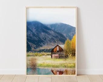 Farmhouse Print Wooden House Print Fall Wall Art Autumn Print Autumn Wall Art Rustic Farmhouse Decor Farmhouse Wall Art Instant Download