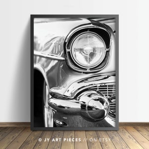 Classic Car Prints, Black and White Vintage Car Wall Art, Retro Car Printable, Monochrome Auto Decor, Instant Digital Download