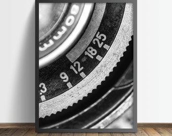 Camera Lens Print, Camera Print, Camera Black And White, Camera Wall Art, Camera Printable, Black And White Printable, Gift,Digital Download