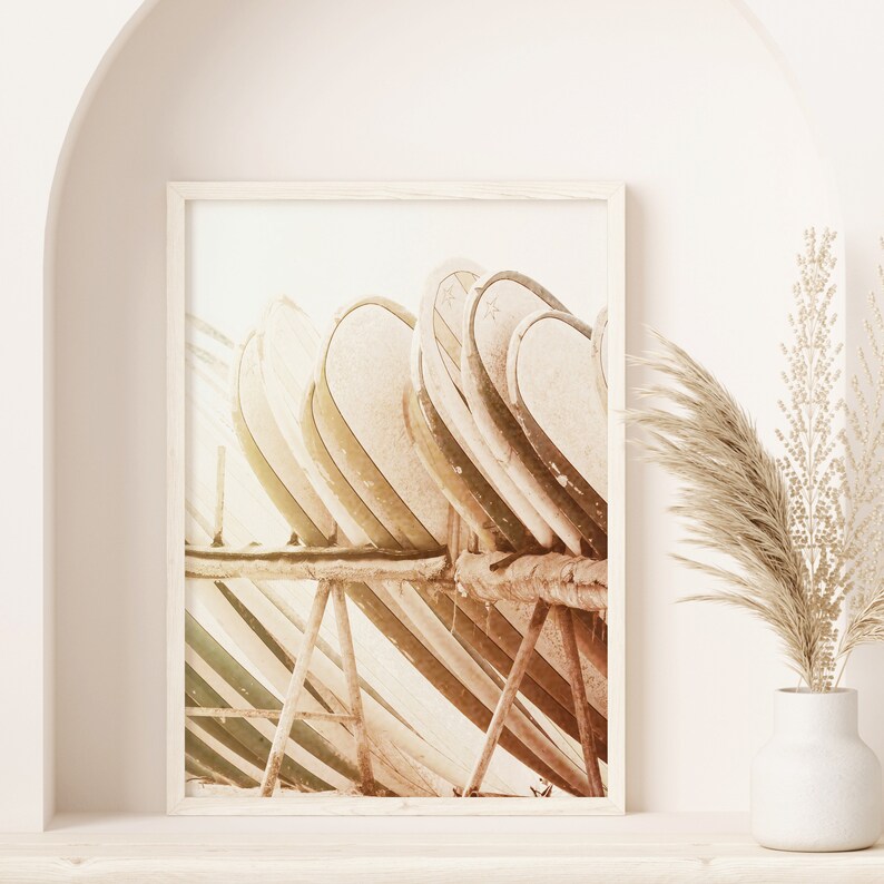 Set of 3 Beach Prints Boho Coastal Wall Art Palm Tree Etsy