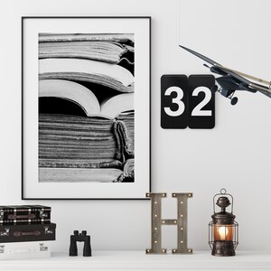 Book Print, Book Printable, Black and White Book Print, Book Wall Art ...