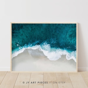 Aerial Beach Waves Print: Coastal Wall Art (Digital Download)