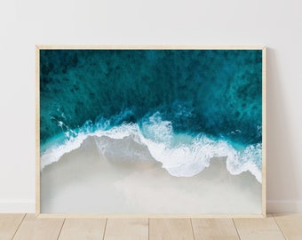 Aerial Beach Waves Print: Coastal Wall Art (Digital Download)