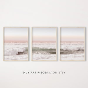 Boho Sunset Beach Waves Print Set: Coastal Triptych (Digital Download)