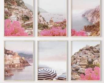 Amalfi Coast Photography Prints, Positano Italy Wall Art Set (Digital Download)