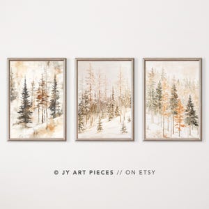 Christmas Pine Tree Art Prints: Snowy Winter Scenery (Digital Download)