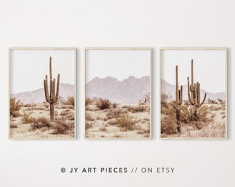 Desert Cactus Print Set: Arizona Mountain Landscape (Digital Download)