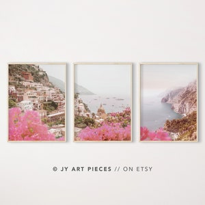 Amalfi Coast Print, Italy Wall Art, Positano Wall Art, Coastal Wall Art, Set of 3, Positano Coast Print, Beach Print, Italy Beach