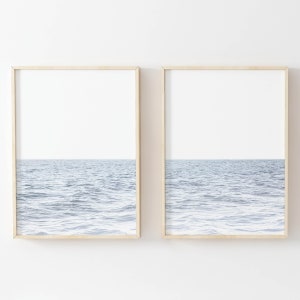 Blue Ocean Waves Druckset: Sommer Meer Wandkunst (Digitaler Download)