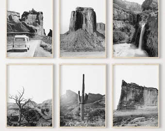 Black and White Desert Photography Prints: Arizona, Utah (Digital Download)