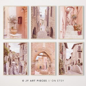 Italy Prints, Sicily Italy Wall Art, Taormina Print, Assisi Prints, Assisi Wall Art, Italian Village Prints, Set of 6, Instant Download