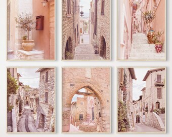Sicily & Assisi Italy Prints: Set of 6 Italian Village Wall Art (Digital Download)