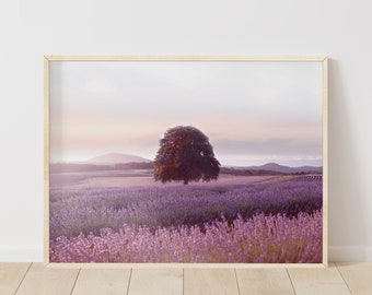 Lavender Field Print: Provence Wall Art, Farmhouse Decor (Instant Download)