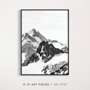 Black and White Mountain Prints, Set of 3, Mountain Wall Art ...