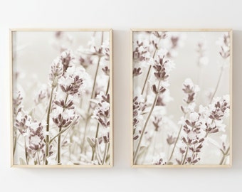 Lavender Prints, Lavender Wall Art, Floral Prints, Wildflower Printable, Botanical Prints, Home Bedroom Wall Decor,Set of 2 Instant Download