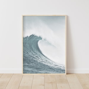 Blue Ocean Wave Print: Minimalist Summer Wall Art (Digital Download)