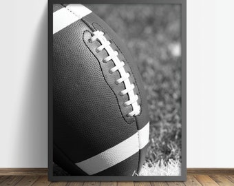 Black and White Football Print: American Football Wall Art (Digital Download)