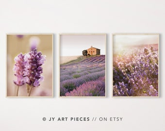 Lavender Field Provence France Wall Art Prints Set (Digital Download)