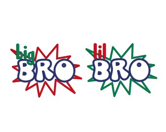 Big Bro Lil Bro Embroidery Design 5x7