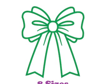 Backed Bow Embroidery Applique Design 8 Sizes Side Split - Etsy