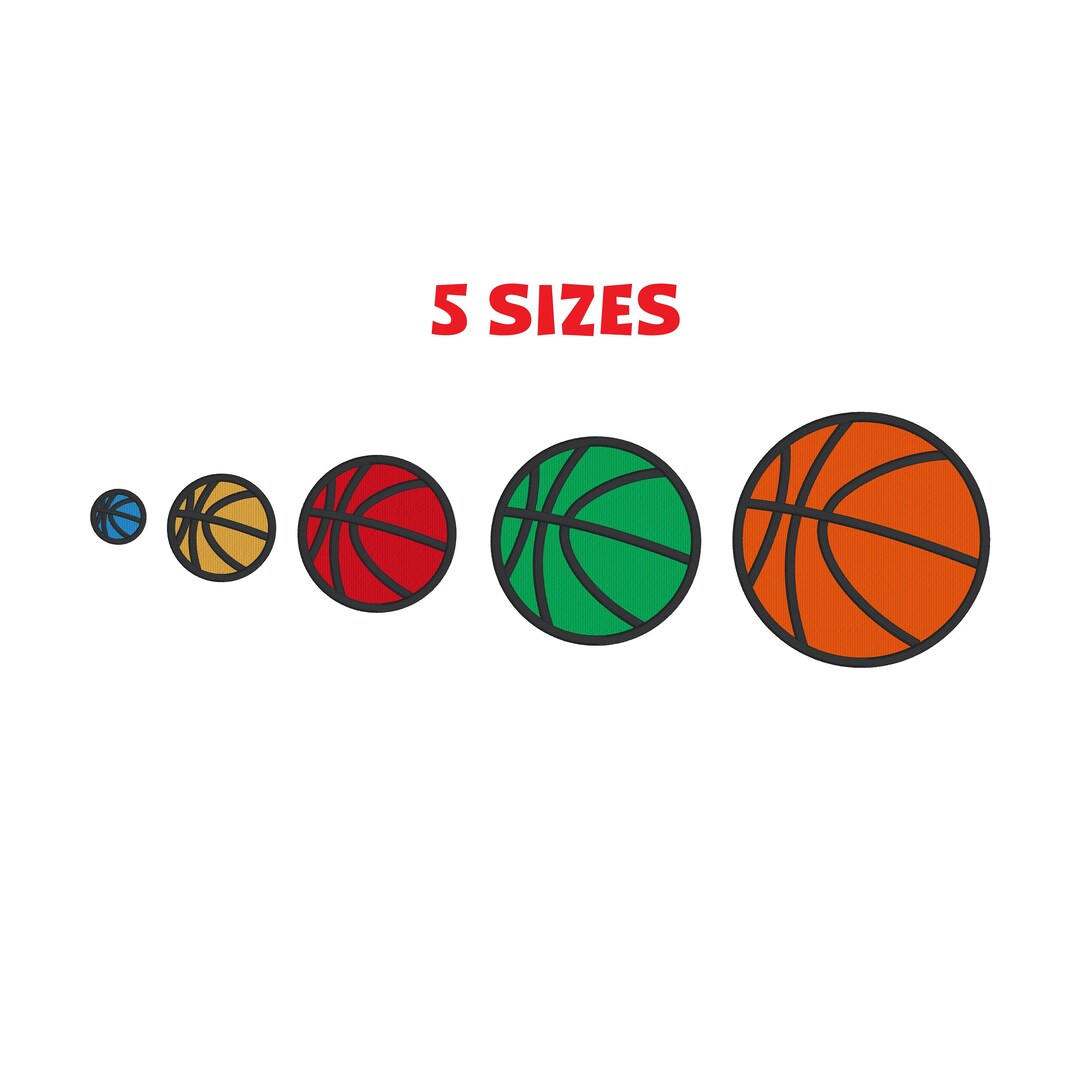 Basketball Fill Embroidery Design 5 Sizes Etsy