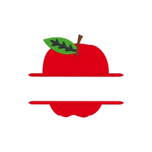 Apple Split Name Embroidery Design 2 options