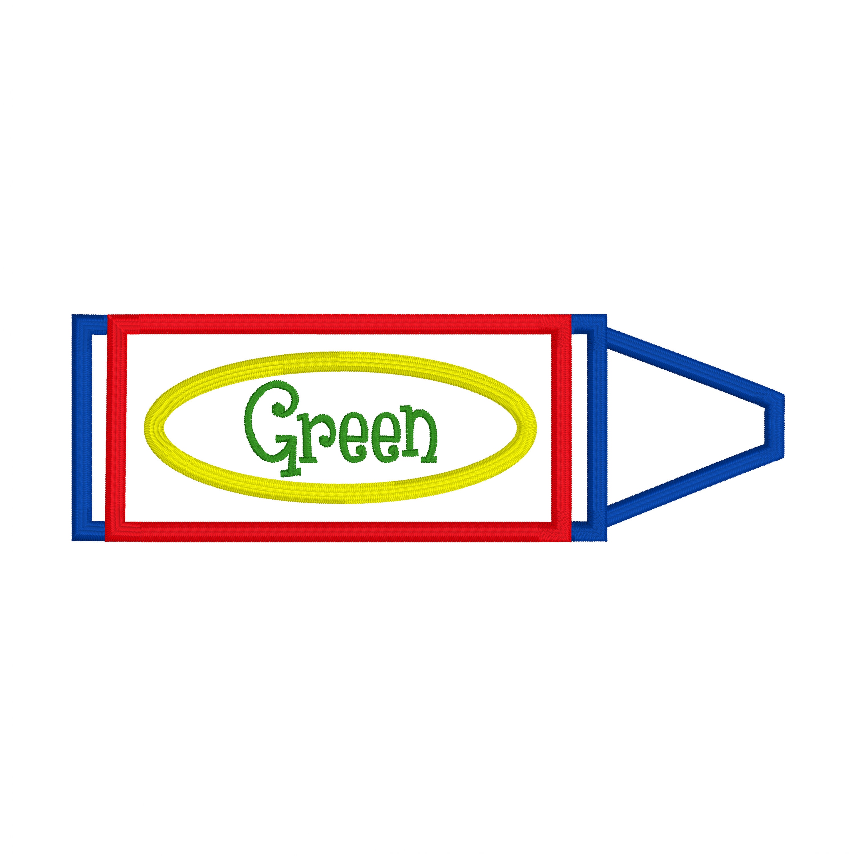 Crayon large Embroidery Applique Design 5 Sizes Name Label Etsy