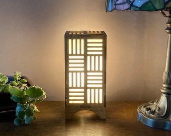 Geometric Lines Wooden Lantern, Rustic Lantern, Mantel Decor