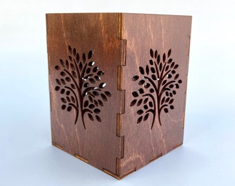 Tree of Life Votive Candle Holder, Laser cut, LED tealight included.