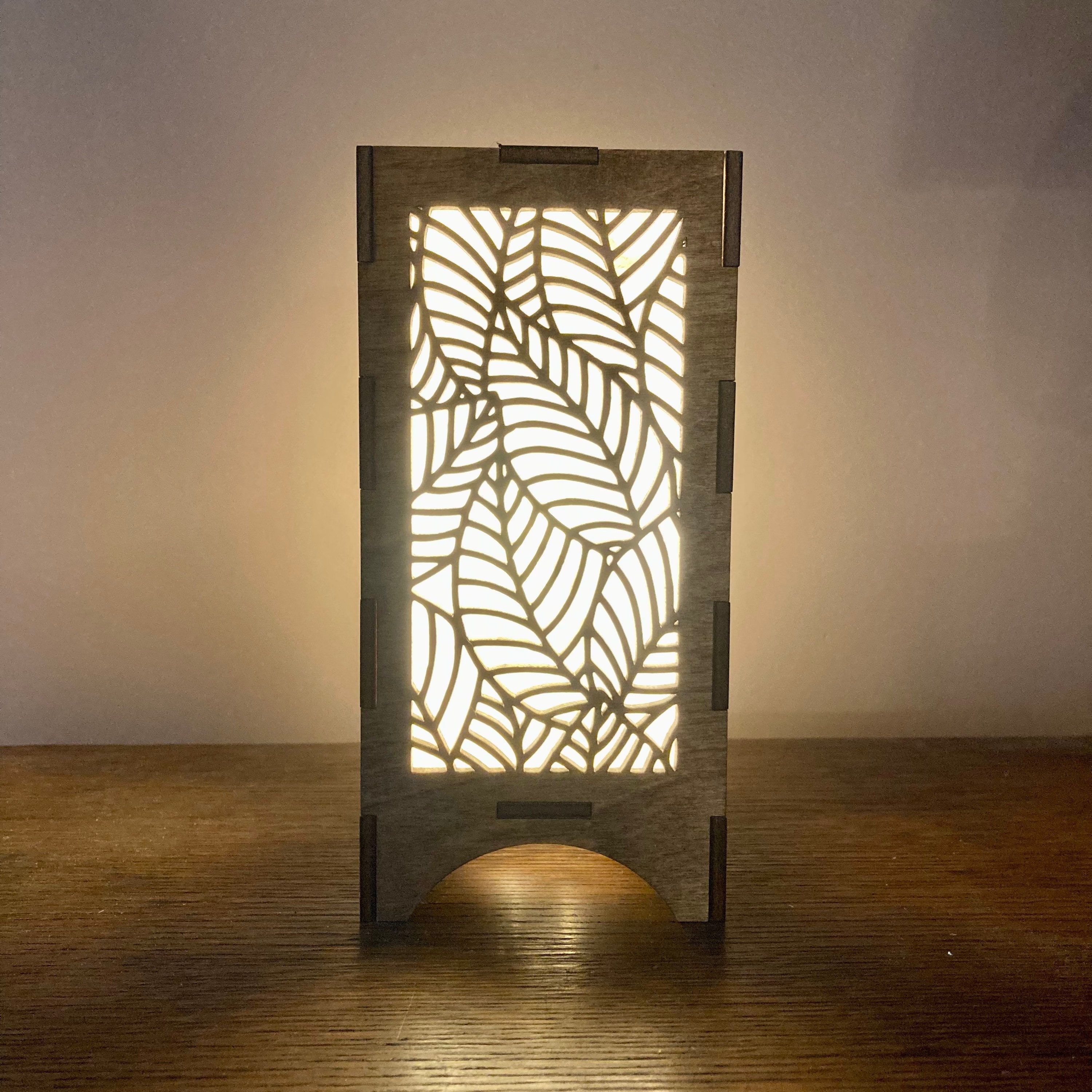 Leaf Pattern Wooden Lantern Rustic Lantern Mantel Decor Etsy