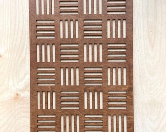 Geometric Wooden Wall Panel, Laser Cut Wall Decor
