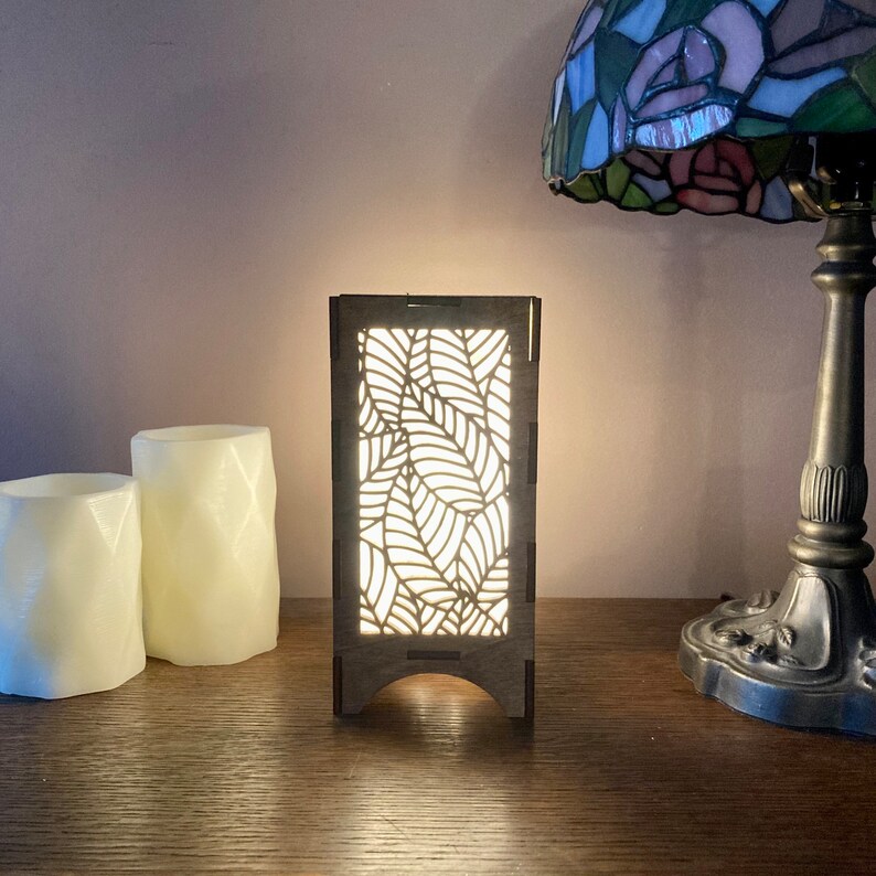 Leaf Pattern Wooden Lantern Rustic Lantern Mantel Decor Etsy