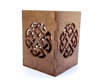 Celtic Knot Votive Candle Holder, Laser cut, LED tealight included.