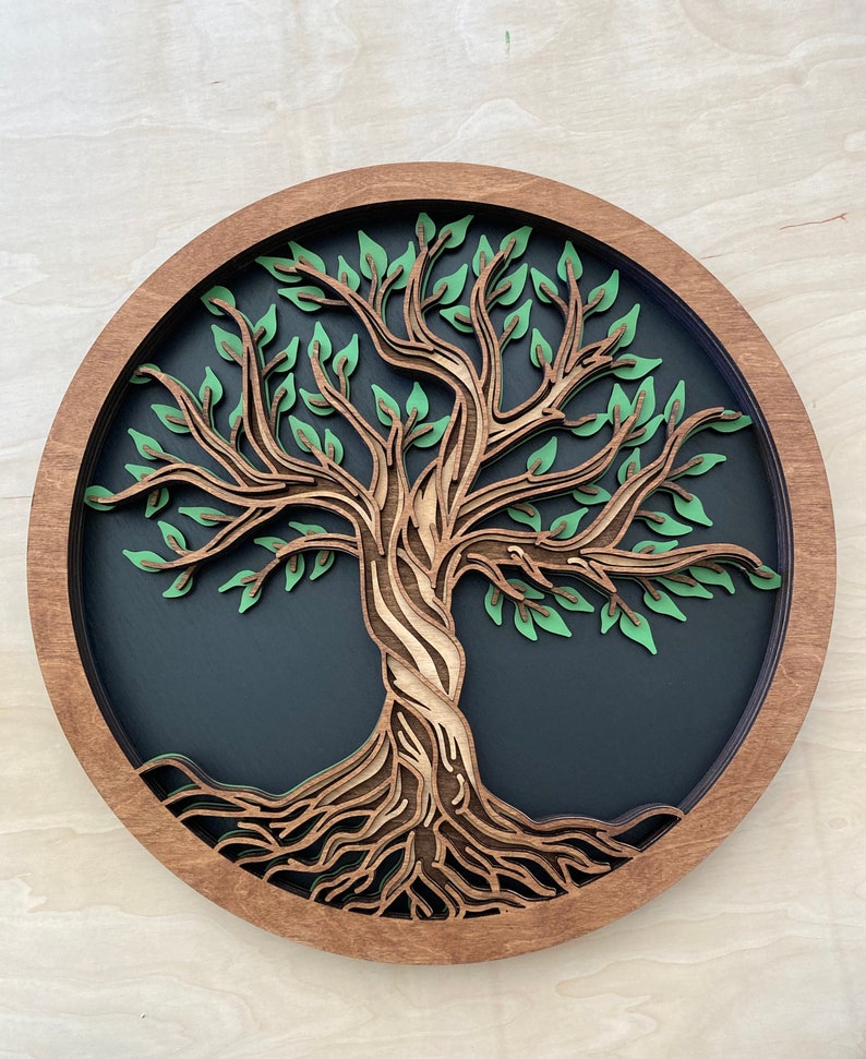 Tree of Life Wall Art Layered Wooden Wall Art Etsy