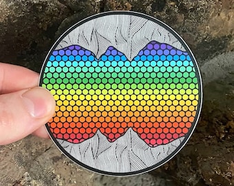 Rainbow Mountain Sticker - Durable Vinyl Sticker - Water Bottle Sticker - Mountain Sticker - Bumper Sticker