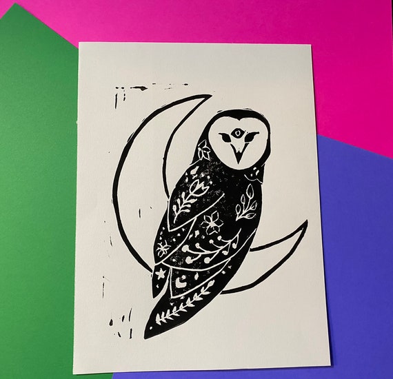 Owl Block Graphics Owl Block Prints Amazon.com: Decorative Owl Motif Wooden Printing