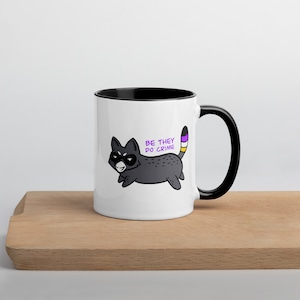 Be They Do Crime Non Binary Raccoon Mug 11oz Enby NB LGBTQIA Pronouns Pride