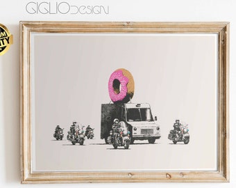 BANKSY, PINK DONUTS, Banksy Art Print, Banksy art, Graffiti Art, Gallery wall art, Home Decor, Art Pints, Printable Wall Art, Digital prints