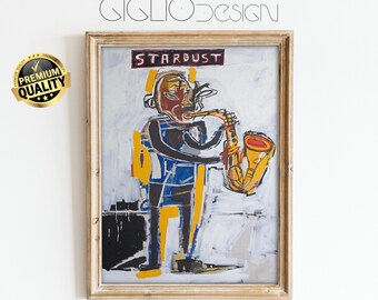 STARDUST, BASQUIAT Print, Basquiat Art Print, Jean Basquiat wall art, Basquiat Poster, Printable wall art, Digital Download, Digital prints