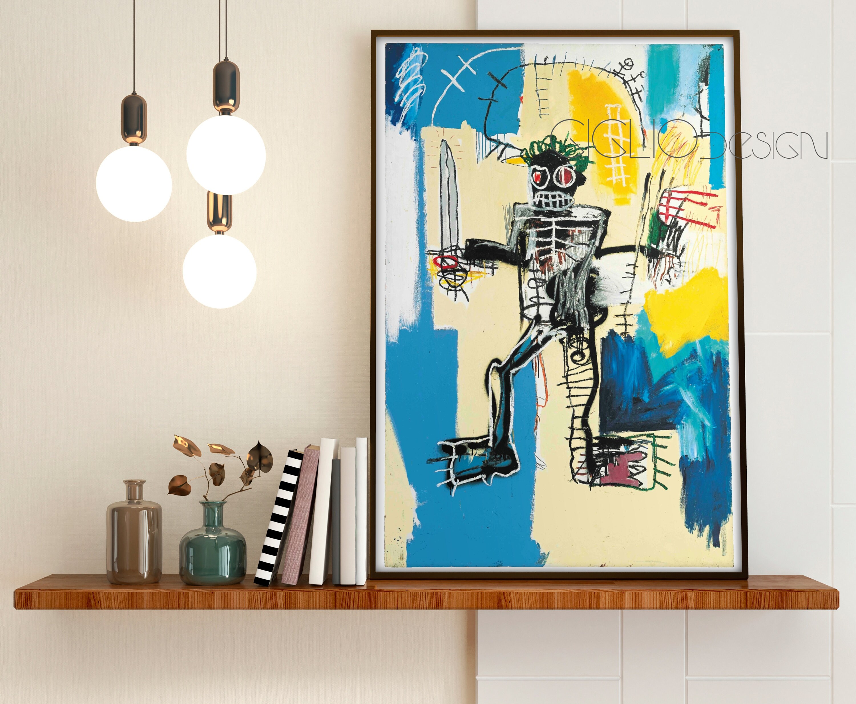 WARRIOR, BASQUIAT Print, Basquiat Art Print, Jean Basquiat Wall Art ...