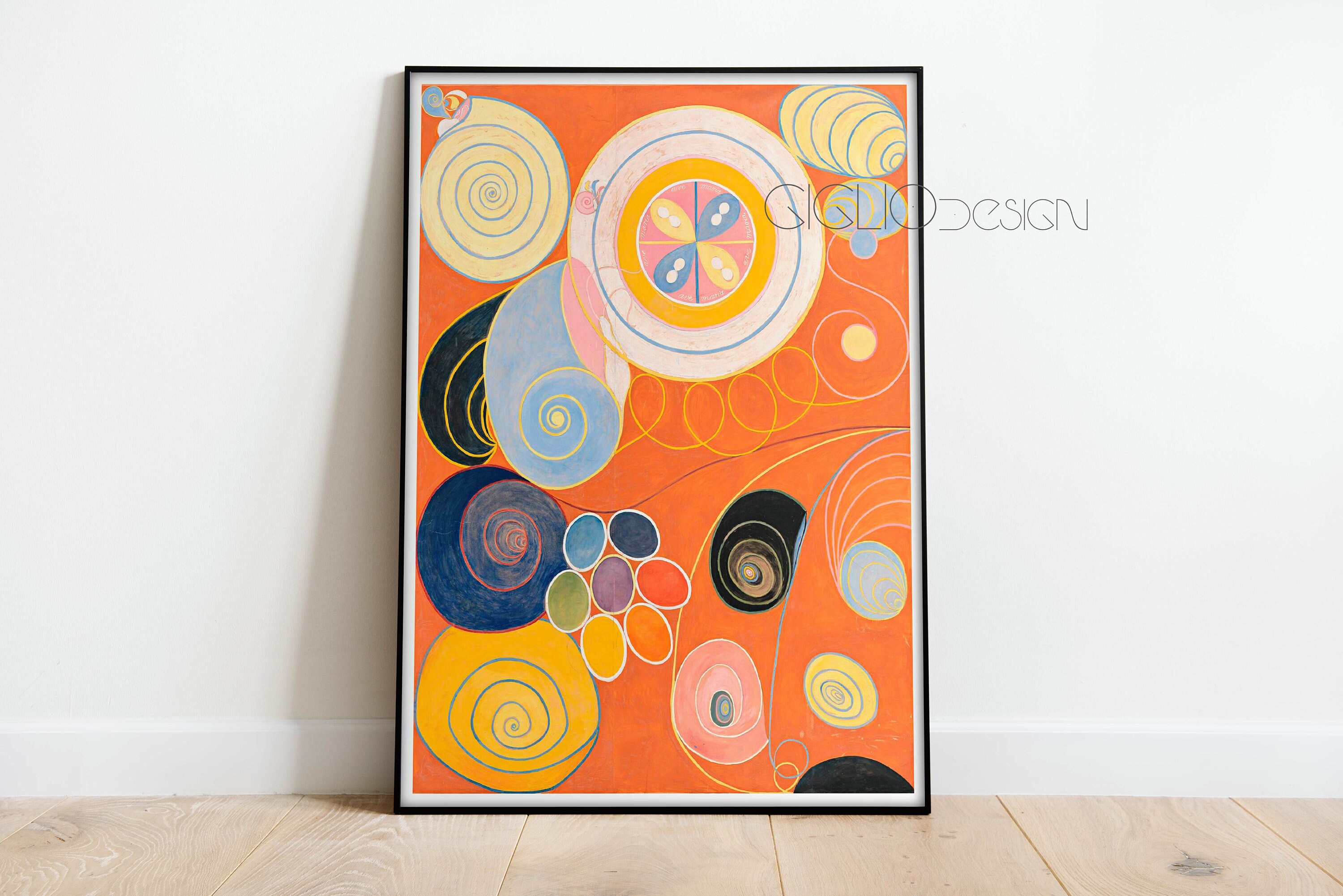 HILMA Af KLINT Orange, Hilma Af Klint Print Poster, Abstract Art Modern