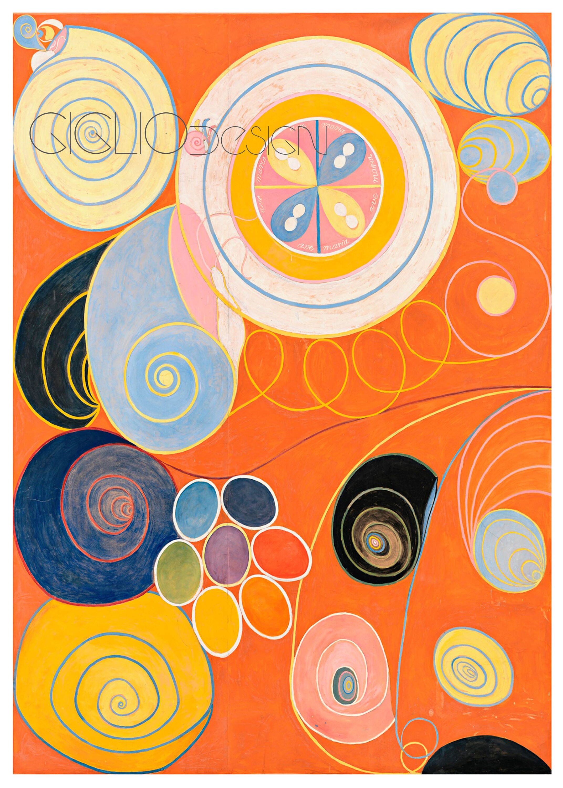 HILMA Af KLINT Orange, Hilma Af Klint Print Poster, Abstract Art Modern