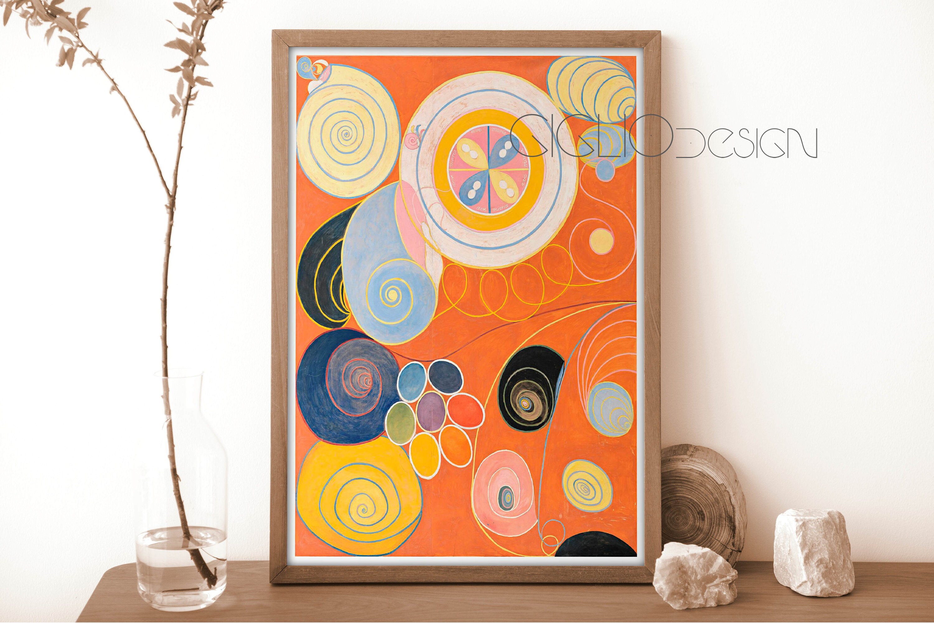 HILMA Af KLINT Orange, Hilma Af Klint Print Poster, Abstract Art Modern